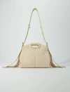 Maje Raffia Effect Miss M Mini Bag In Beige