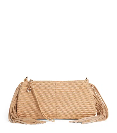 Maje Raffia Miss M Clutch Bag In Brown