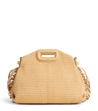 Maje Raffia-effect Miss M Shoulder Bag In Brown