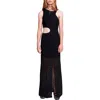 Maje Raiserane Cutout Lace Overlay Maxi Dress In Black