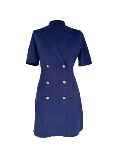 Pre-owned Maje Ralazer Double-breasted Dress In Blue