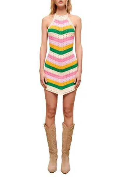 Maje Ramina Knit Stripe Dress In Multi