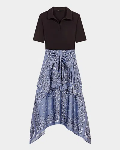 MAJE RAPRINANA MIXED-MEDIA DRESS