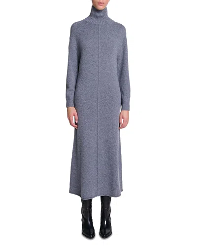 Maje Rasagran Knit Maxi Dress In Grey