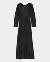 Maje Rhinestoned Maxi Dress In Black