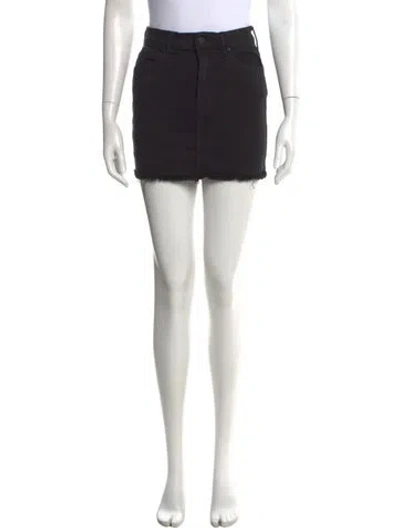Pre-owned Maje Raw-edge Trim Mini Skirt In Black