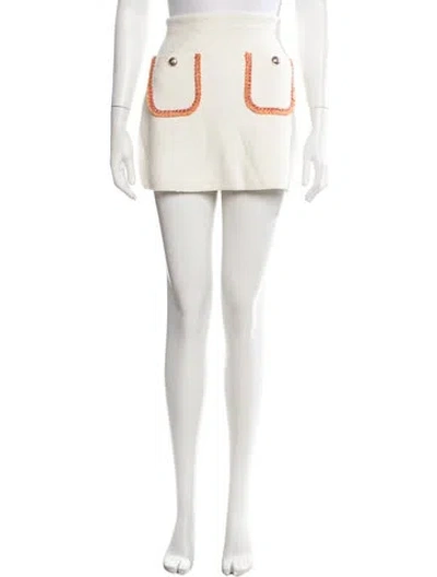 Pre-owned Maje Raw-edge Trim Mini Skirt In Neutral