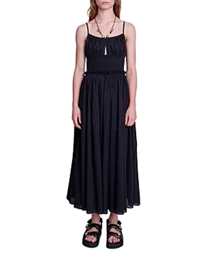Maje Raza Sleeveless Maxi Dress In Black