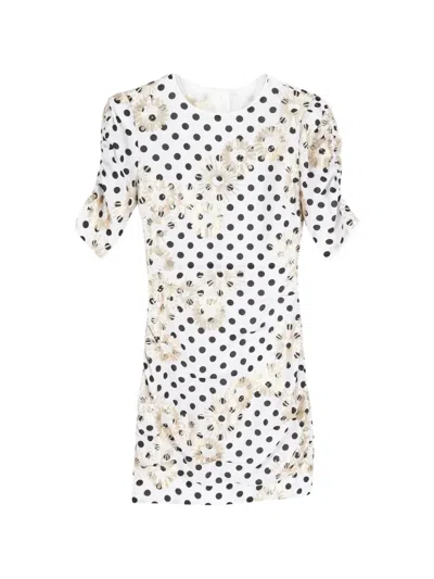 Pre-owned Maje Razula Sequin Polka-dot Mini Dress In White