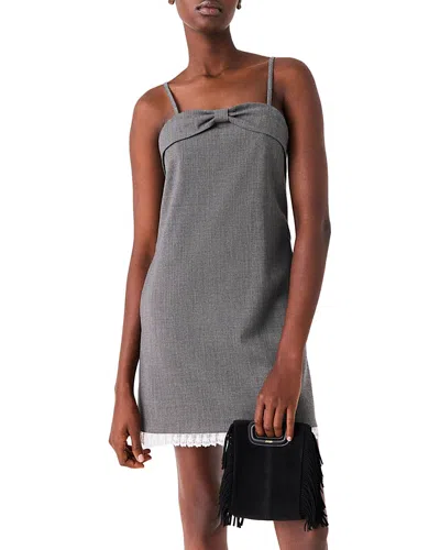 Maje Minikleid Mit Schleife Und Spitzenbesatz In Gray