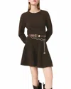 Maje Short Yak Blend Dress In Brown