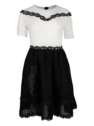 Pre-owned Maje Renald Floral-lace Mini Dress In Black