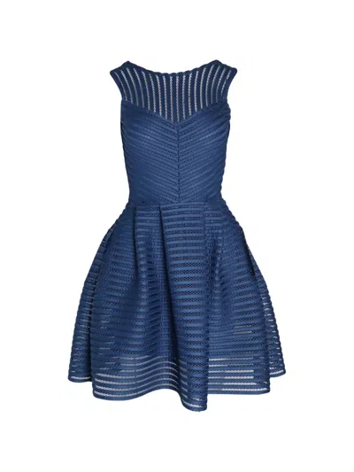 Pre-owned Maje Renazzo Striped Sleeveless Dress In Blue