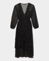 Maje Sequin Maxi Dress In Black