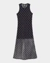Maje Beaded Maxi Dress In Navy