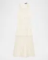 Maje Resille Open-knit Midi Dress In White