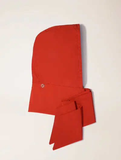 Maje Retractable Scarf Hood In Red