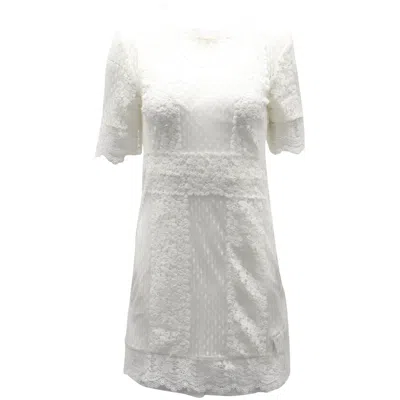 Maje Revanta Lace Dress In White Polyester