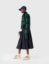 Maje Checked-pattern Button-up Jacket In Green