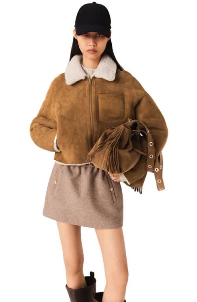 MAJE MAJE REVERSIBLE SHEARLING COAT