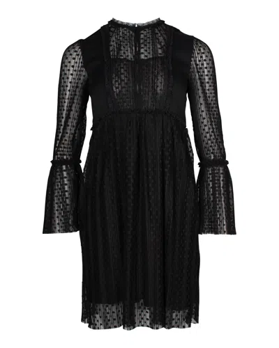 Maje Rezane Swiss Dot Dress In Black Polyester