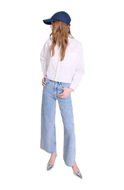 Maje Rhinestone Xl Jeans In Blue