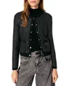 Maje Sequined Cardigan In Black