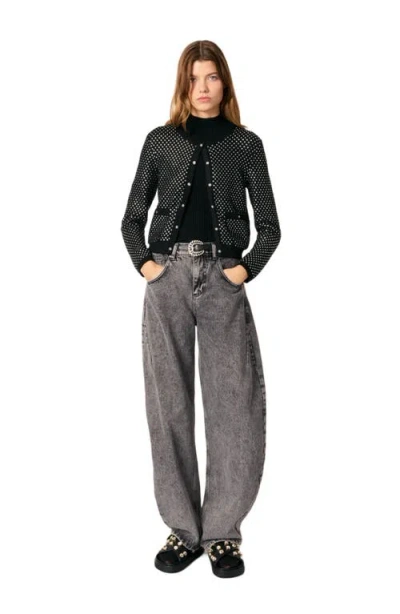 MAJE MAJE RHINESTONE CARDIGAN