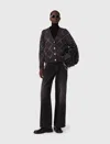 Maje Rhinestone Check Cardigan In Brown