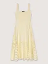 Maje Crocheted Embellished Midi Dress In Jaune