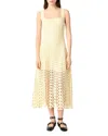 Maje Crocheted Embellished Midi Dress In Yellow