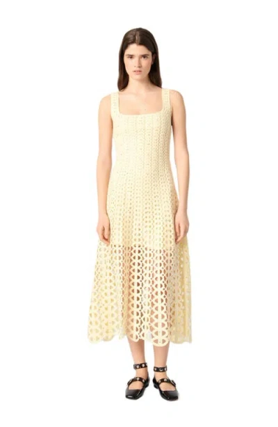 MAJE MAJE RHINESTONE CROCHET MAXI DRESS
