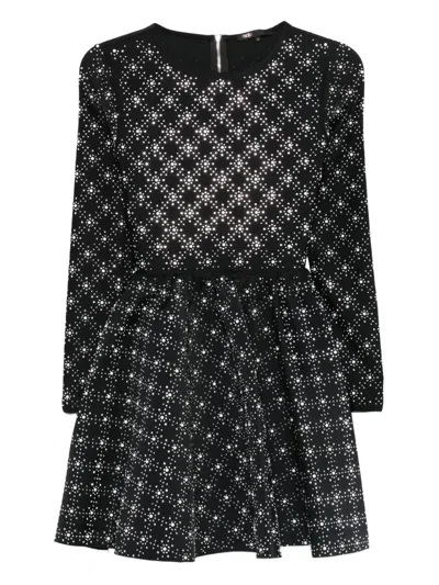 Maje Gestricktes Kleid Mit Strass In Black