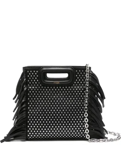 Maje Mini-tasche Mit Strass In Black