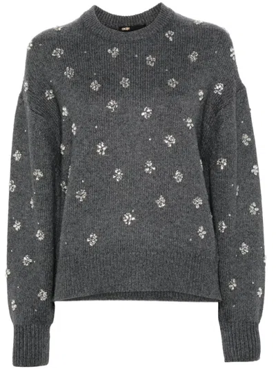 MAJE RHINESTONE-EMBELLISHED SWEATER