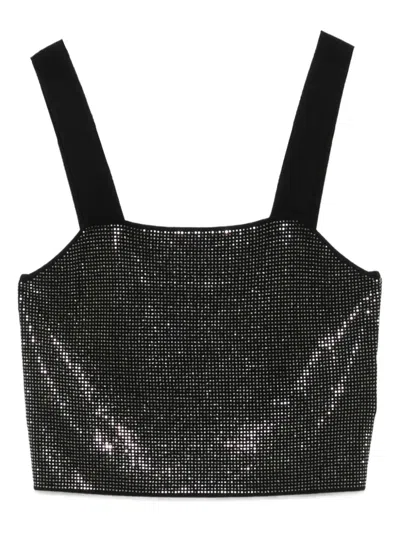 Maje Rhinestone-embellished Top In Black