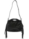 Maje Womens Black Miss M Mini Logo-embossed Leather Shoulder Bag In Noir / Gris