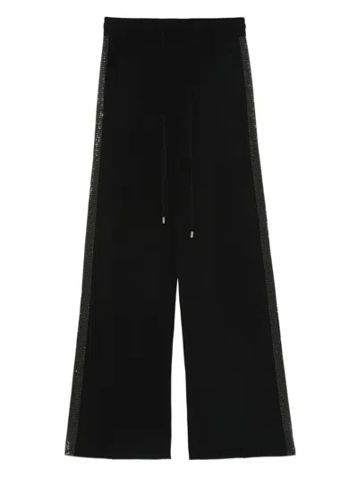 Maje Rhinestone-embellished Trousers In Black