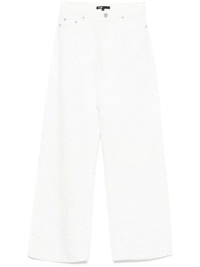 Maje Womens Blanc Wide-leg High-rise Jeans