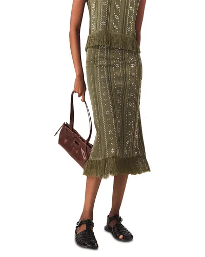 Maje Rhinestone Flowers Knit Skirt In Multi