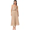 Maje Rhinestone Knit Midi Dress In Brown