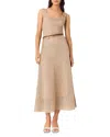 Maje Rhinestone Knit Midi Dress In Brown