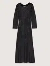 Maje Rhinestoned Maxi Dress In Black