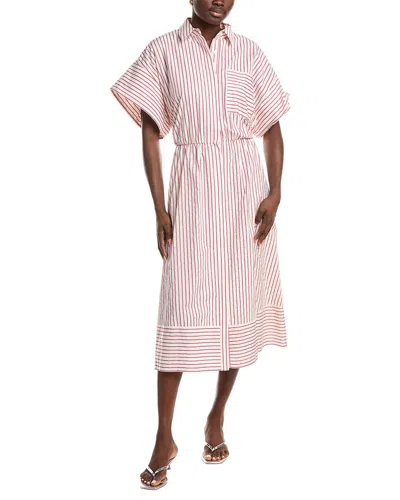 Maje Crystal-embellished Striped Jacquard Midi Shirt Dress In Multi
