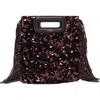 Maje Rhinestone Miss M Mini Bag In Brown