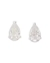 Maje Rhinestone Pear Small Stud Earrings In Silver