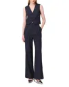 Maje Rhinestone Suit Trousers With Pleats In Blue