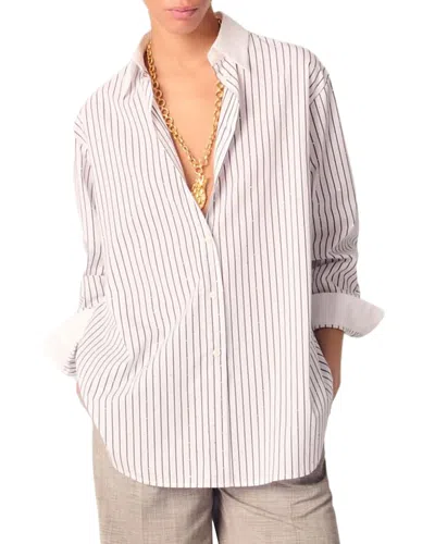 MAJE RHINESTONE STRIPED SHIRT