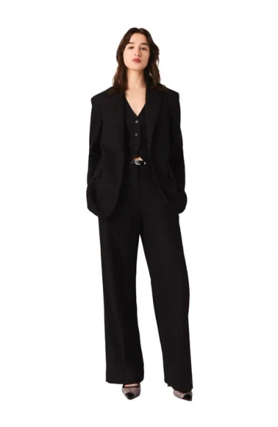 Maje Rhinestone Suit Jacket In Black