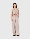 Maje Striped Rhinestone Suit Trousers In Pink